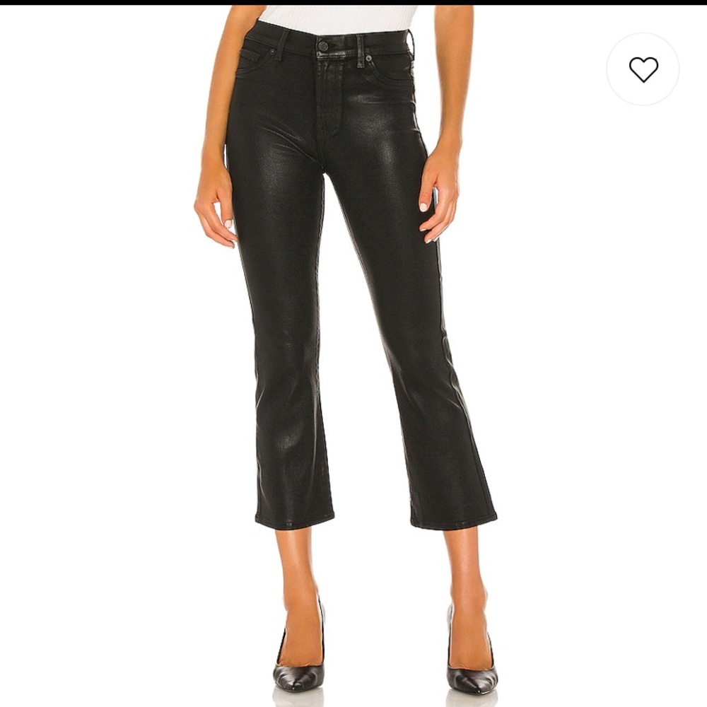 7 for all mankind high waist slim kick blk jeans